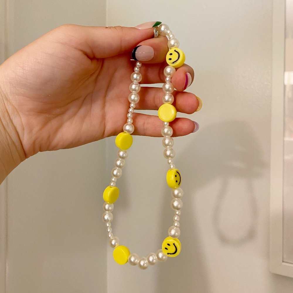 Smiley Face Beaded Necklace